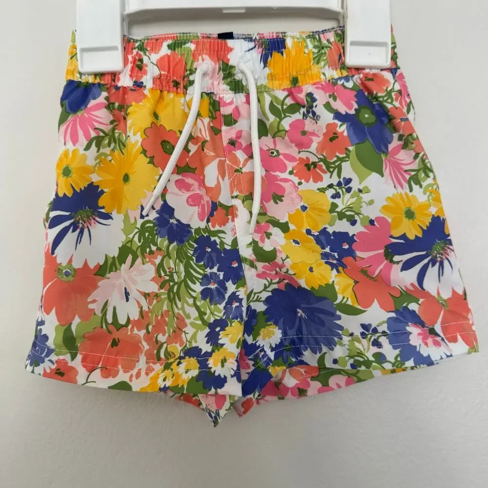 Janie and Jack Garden Getaway Recycled Floral Swim Trunk